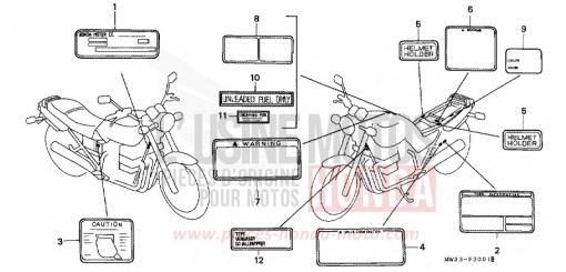 ETICHETTA DI AVVERTIMENTO (CB750F2) CB750F2R di 1994
